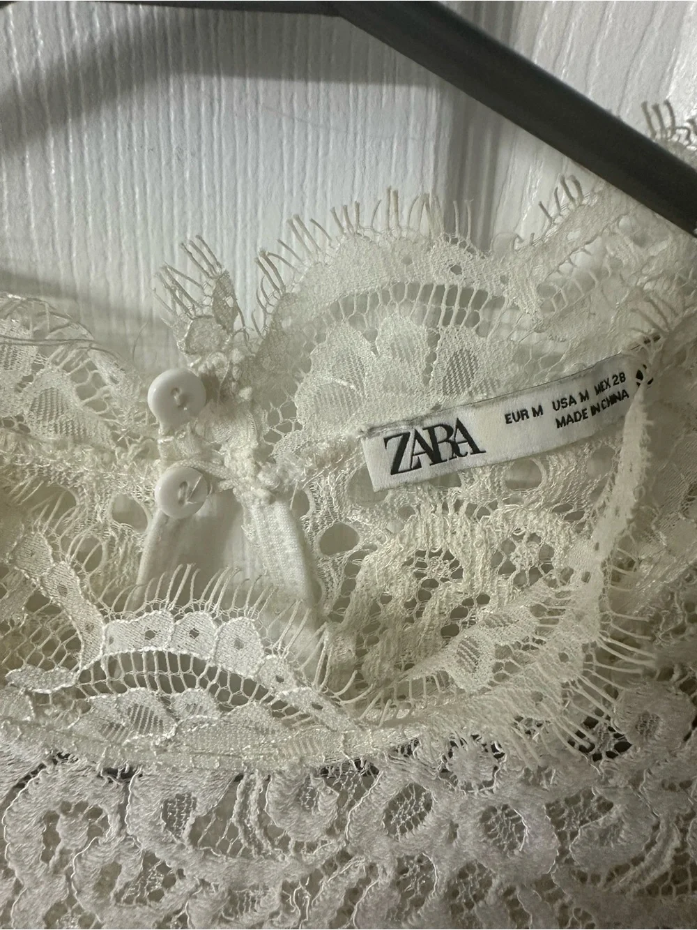Zara White Crochet Lace Short-Sleeve Top - Picture 4 of 4